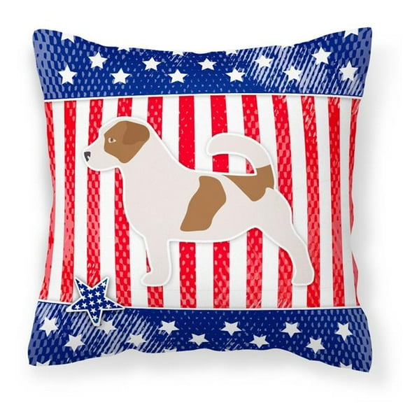 Caroline's Treasures BB3307PW1818 USA Patriotic Jack Russell Terrier Fabric Decorative Pillow , 18H x18W, multicolor