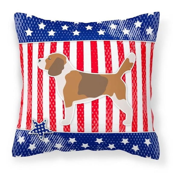 Carolines Treasures BB3310PW1818 USA Patriotic Beagle Fabric Decorative Pillow