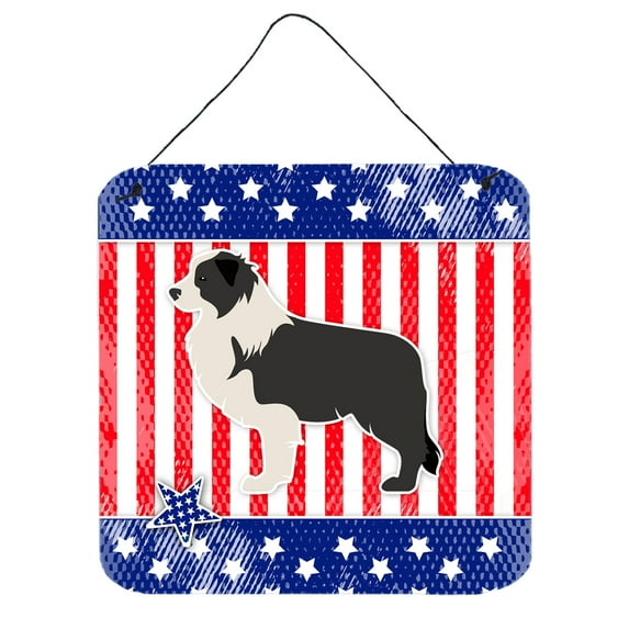 Carolines Treasures BB3323DS66 USA Patriotic Black Border Collie Wall or Door Hanging Prints