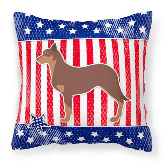 Carolines Treasures BB3329PW1818 USA Patriotic Australian Kelpie Dog Fabric Decorative Pillow