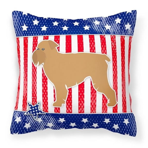 Carolines Treasures BB3340PW1818 USA Patriotic Brussels Griffon Fabric Decorative Pillow