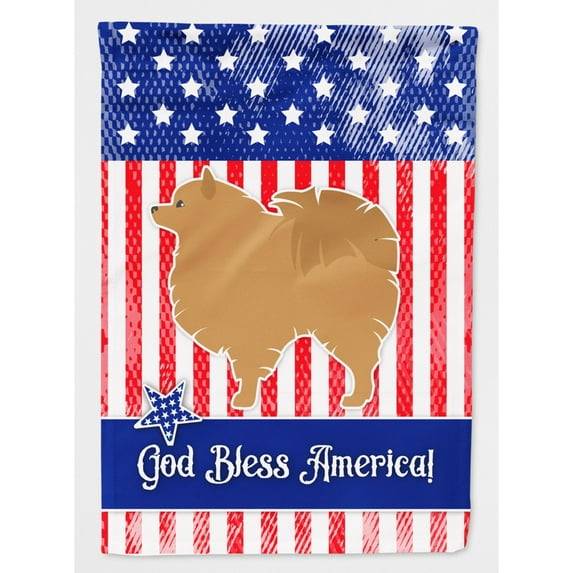 Carolines Treasures BB3342CHF USA Patriotic Pomeranian Flag Canvas House Size  Large multicolor