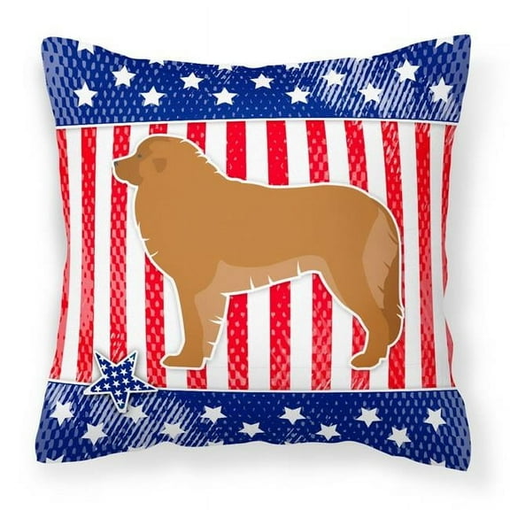 Carolines Treasures BB3358PW1818 USA Patriotic Leonberger Fabric Decorative Pillow
