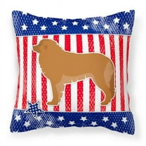Carolines Treasures BB3358PW1818 USA Patriotic Leonberger Fabric Decorative Pillow