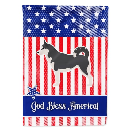 USA Patriotic Siberian Husky Garden Flag