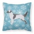 thumbnail image 1 of Carolines Treasures BB3481PW1414 Winter Snowflake English Setter Fabric Decorative Pillow, 1 of 4