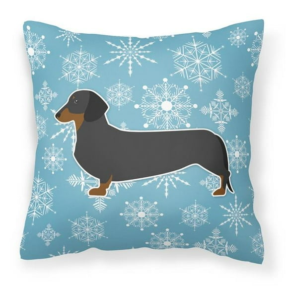 Carolines Treasures BB3482PW1818 Winter Snowflake Dachshund Fabric Decorative Pillow