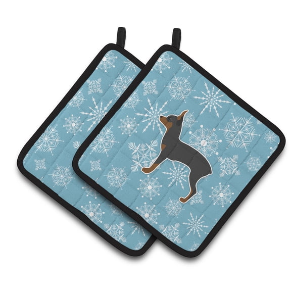 Carolines Treasures BB3487PTHD Winter Snowflake Toy Fox Terrier Pair of Pot Holders , 7.5HX7.5W, multicolor