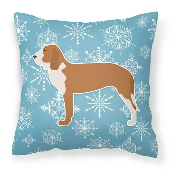 Carolines Treasures BB3491PW1818 Winter Snowflake Spanish Hound Fabric Decorative Pillow