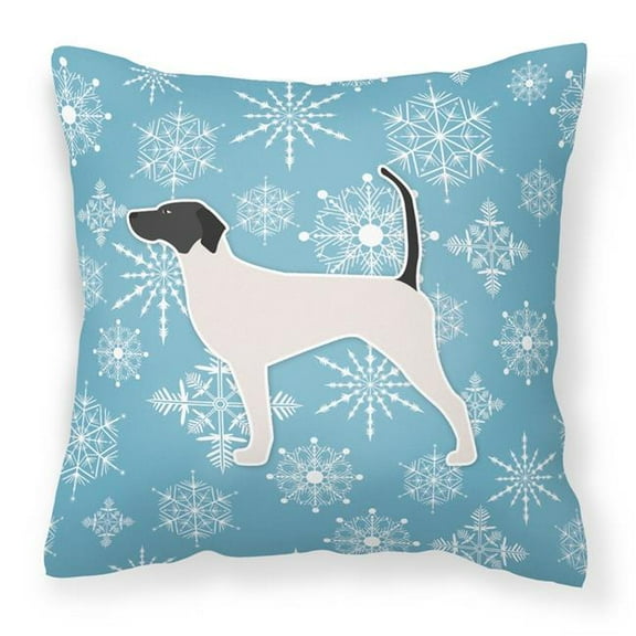 Carolines Treasures BB3495PW1818 Winter Snowflake English Pointer Fabric Decorative Pillow