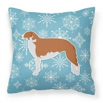 Carolines Treasures BB3499PW1414 Winter Snowflake Borzoi Russian Greyhound Fabric Decorative Pillow