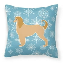 Carolines Treasures BB3506PW1818 Winter Snowflake Afghan Hound Fabric Decorative Pillow