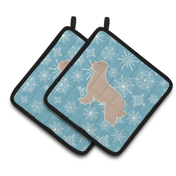 Carolines Treasures BB3518PTHD Winter Snowflake Pyrenean Shepherd Pair of Pot Holders , 7.5HX7.5W, multicolor