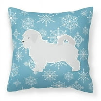 Carolines Treasures BB3536PW1818 Winter Snowflake Maltese Fabric Decorative Pillow