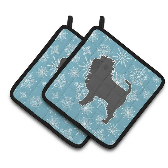 Carolines Treasures BB3548PTHD Winter Snowflake Affenpinscher Pair of Pot Holders , 7.5HX7.5W, multicolor