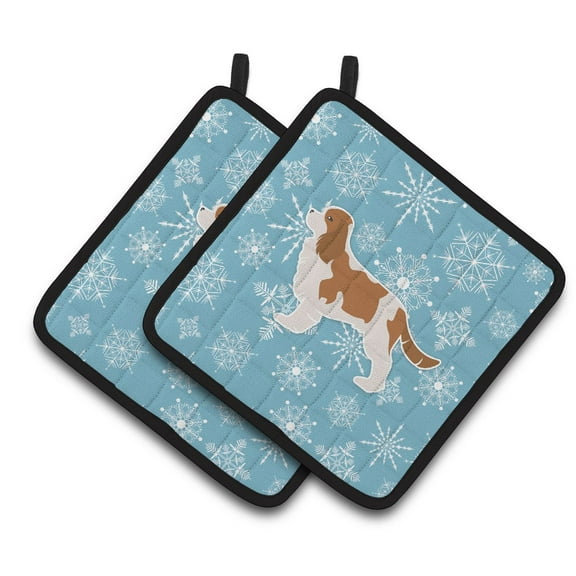 Carolines Treasures BB3549PTHD Winter Snowflake Cavalier King Charles Spaniel Pair of Pot Holders , 7.5HX7.5W,