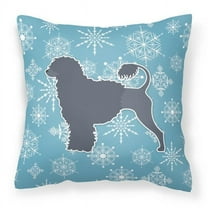 Carolines Treasures BB3568PW1818 Winter Snowflake Portuguese Water Dog Fabric Decorative Pillow