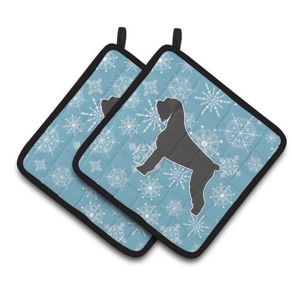 Carolines Treasures BB3573PTHD Winter Snowflake Giant Schnauzer Pair of Pot Holders , 7.5HX7.5W, multicolor