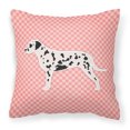 thumbnail image 1 of Carolines Treasures BB3583PW1414 Dalmatian Checkerboard Pink Fabric Decorative Pillow, 1 of 2