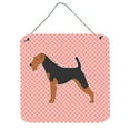 thumbnail image 1 of Carolines Treasures BB3585DS66 Welsh Terrier Checkerboard Pink Wall or Door Hanging Prints, 1 of 1