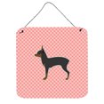 thumbnail image 1 of Carolines Treasures BB3587DS66 Toy Fox Terrier Checkerboard Pink Wall or Door Hanging Prints, 1 of 1