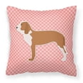 thumbnail image 1 of Carolines Treasures BB3591PW1414 Spanish Hound Checkerboard Pink Fabric Decorative Pillow, 1 of 4