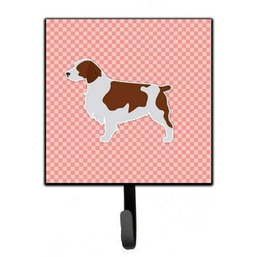Carolines Treasures BB3600SH4 Welsh Springer Spaniel Checkerboard Pink Leash or Key Holder