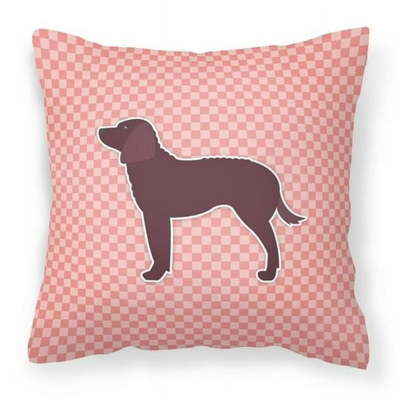 Carolines Treasures BB3601PW1818 American Water Spaniel Checkerboard Pink Fabric Decorative Pillow