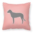 thumbnail image 1 of Carolines Treasures BB3603PW1414 Irish Wolfhound Checkerboard Pink Fabric Decorative Pillow, 1 of 2