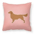 thumbnail image 1 of Carolines Treasures BB3604PW1818 Golden Retriever Checkerboard Pink Fabric Decorative Pillow, 1 of 5