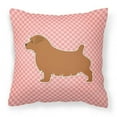 thumbnail image 1 of Carolines Treasures BB3609PW1414 Norfolk Terrier Checkerboard Pink Fabric Decorative Pillow, 1 of 4