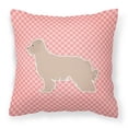 thumbnail image 1 of Carolines Treasures BB3618PW1818 Pyrenean Shepherd Checkerboard Pink Fabric Decorative Pillow, 1 of 5