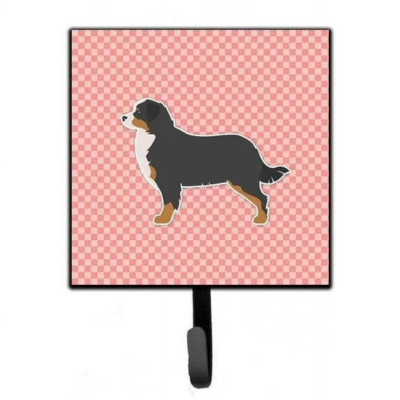 Carolines Treasures BB3619SH4 Bernese Mountain Dog Checkerboard Pink Leash or Key Holder