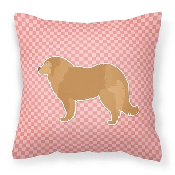 Carolines Treasures BB3625PW1818 Caucasian Shepherd Dog Checkerboard Pink Fabric Decorative Pillow