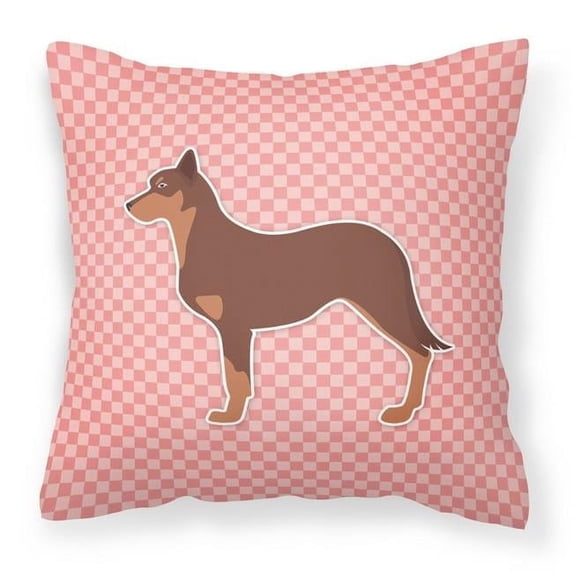Carolines Treasures BB3629PW1818 Australian Kelpie Dog Checkerboard Pink Fabric Decorative Pillow