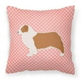 thumbnail image 1 of Carolines Treasures BB3633PW1818 Australian Shepherd Dog Checkerboard Pink Fabric Decorative Pillow, 1 of 5