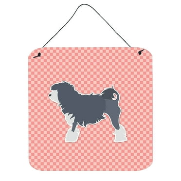 Carolines Treasures BB3635DS66 Lowchen Checkerboard Pink Wall or Door Hanging Prints