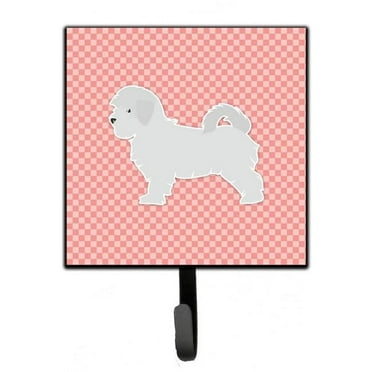 Carolines Treasures BB3636SH4 Maltese Checkerboard Pink Leash or Key Holder