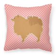 thumbnail image 1 of Carolines Treasures BB3642PW1818 Pomeranian Checkerboard Pink Fabric Decorative Pillow, 1 of 5