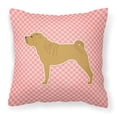 thumbnail image 1 of Carolines Treasures BB3652PW1414 Shar Pei Merry Checkerboard Pink Fabric Decorative Pillow, 1 of 2
