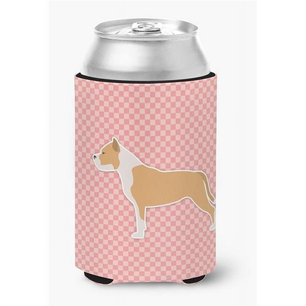 Caroline's Treasures Staffordshire Bull Terrier Checkerboard Can Hugger
