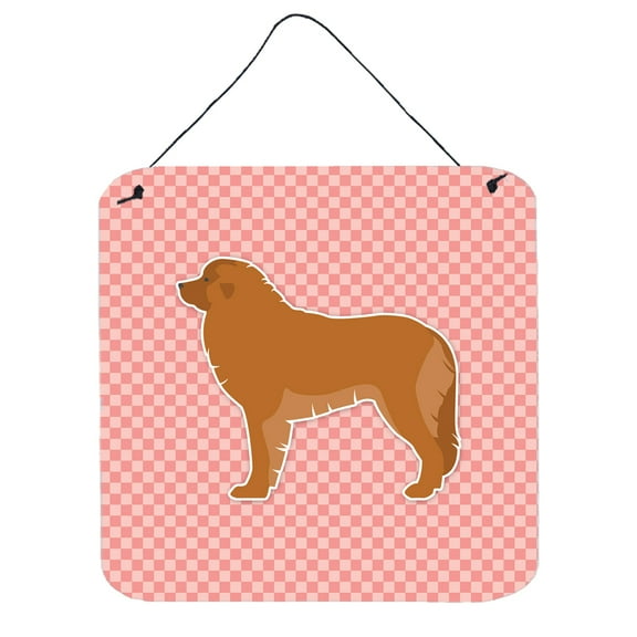 Carolines Treasures BB3658DS66 Leonberger Checkerboard Pink Wall or Door Hanging Prints