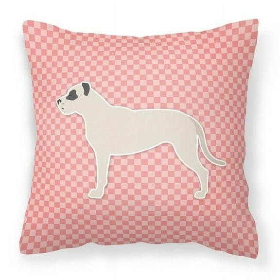 Carolines Treasures BB3667PW1818 Dogo Argentino Checkerboard Pink Fabric Decorative Pillow
