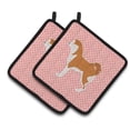 thumbnail image 1 of Carolines Treasures BB3672PTHD Akita Checkerboard Pink Pair of Pot Holders, 1 of 3