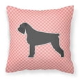 thumbnail image 1 of Carolines Treasures BB3673PW1818 Giant Schnauzer Checkerboard Pink Fabric Decorative Pillow, 1 of 5