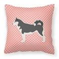 thumbnail image 1 of Carolines Treasures BB3680PW1818 Siberian Husky Checkerboard Pink Fabric Decorative Pillow, 1 of 5