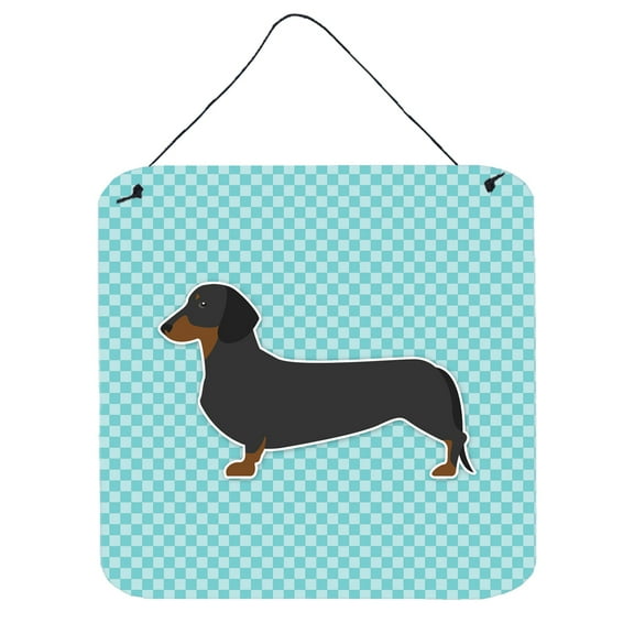 Carolines Treasures BB3682DS66 Dachshund Checkerboard Blue Wall or Door Hanging Prints