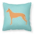 thumbnail image 1 of Carolines Treasures BB3688PW1414 Pharaoh Hound Checkerboard Blue Fabric Decorative Pillow, 1 of 4