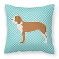 thumbnail image 1 of Carolines Treasures BB3691PW1818 Spanish Hound Checkerboard Blue Fabric Decorative Pillow, 1 of 5