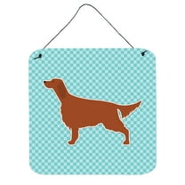 Carolines Treasures BB3693DS66 Irish Setter Checkerboard Blue Wall or Door Hanging Prints
